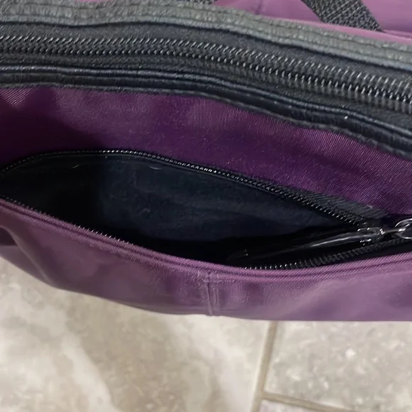 Samsonite Jordyn Laptop Tote Bag‎ Briefcase Purple Black Padded Laptop Pocket - Picture 8 of 15